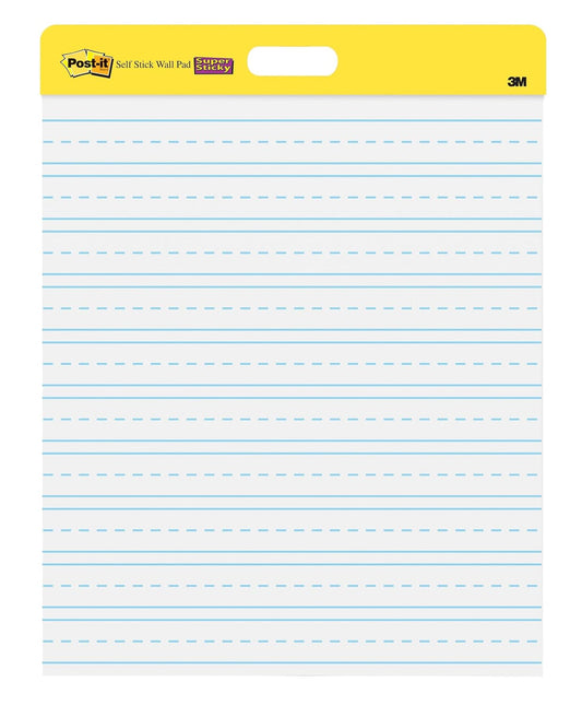 Post-it Easel Pad, 20 x 23 in, White Lined, 2 Pads, With Command Strips