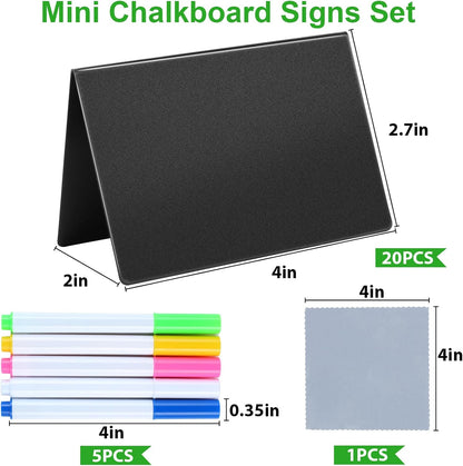20Pcs Food Labels for Party Buffet, Mini Chalkboard Signs for Food