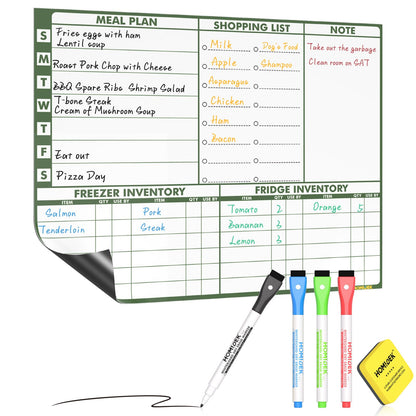 HOMiDEK Magnetic Dry Erase Calendar for Refrigerator: Fridge Whiteboard Calendar Magnet Monthly Planner Family Planning Board with Dry Erase Markers & Eraser - 14 x 11 Inches