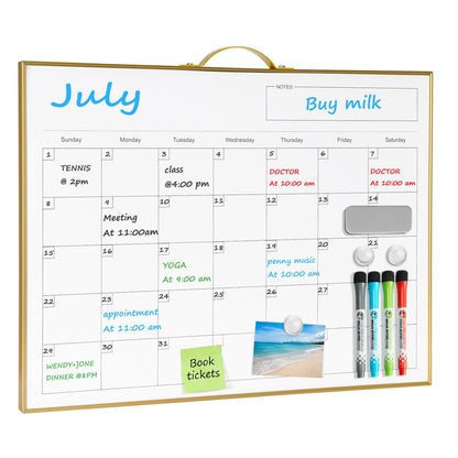 TSJ OFFICE Small White Board - 16" X 12" Portable Black Aluminum Framed Whiteboard, Magnetic Dry Erase Board with a Handle, to Do List Notepad for Office, Home, School