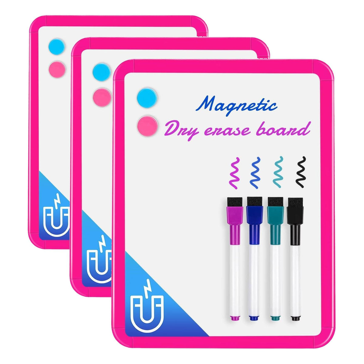 VUSIGN Magnetic Dry Erase Board, 8.5 x 11 Inches White Board, Pink