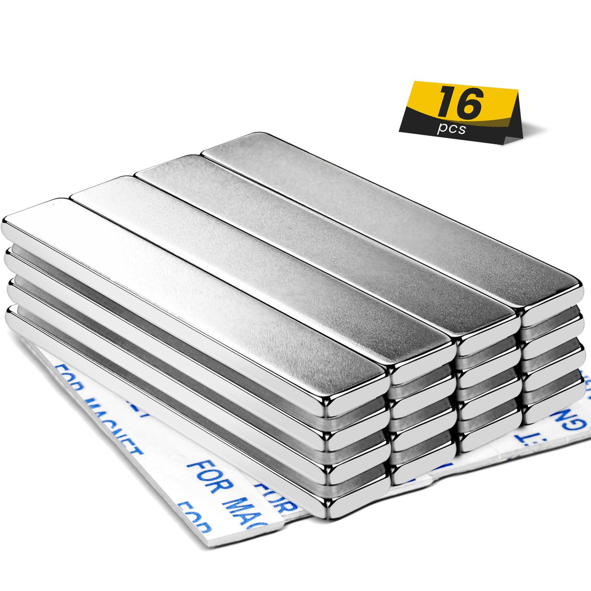 DIYMAG Strong Magnets, 12 Pack Neodymium Magnetic Strips Adhensive Backing