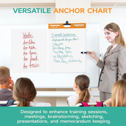30 Sheets/Pad 15 x 18 Inches Large Self Stick Flip Chart Paper, 4 Pads/Pack