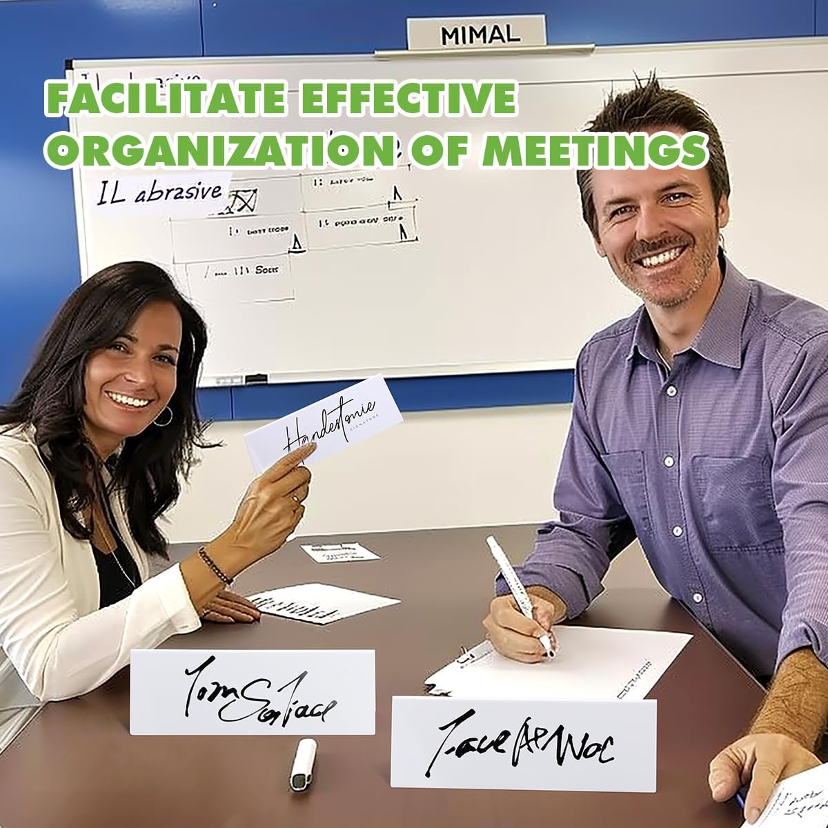 24 Pcs Dry Erase Name Tent Cards for Table, Reusable Name Cards 8.75" x 3" Desk Name Tents Sets with Dry Erase Markers and Erasers, Facilitate Effective Organization of Meetings and Classes
