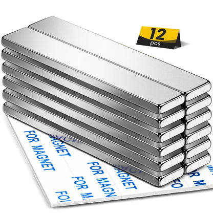 DIYMAG Strong Magnets, 12 Pack Neodymium Magnetic Strips Adhensive Backing
