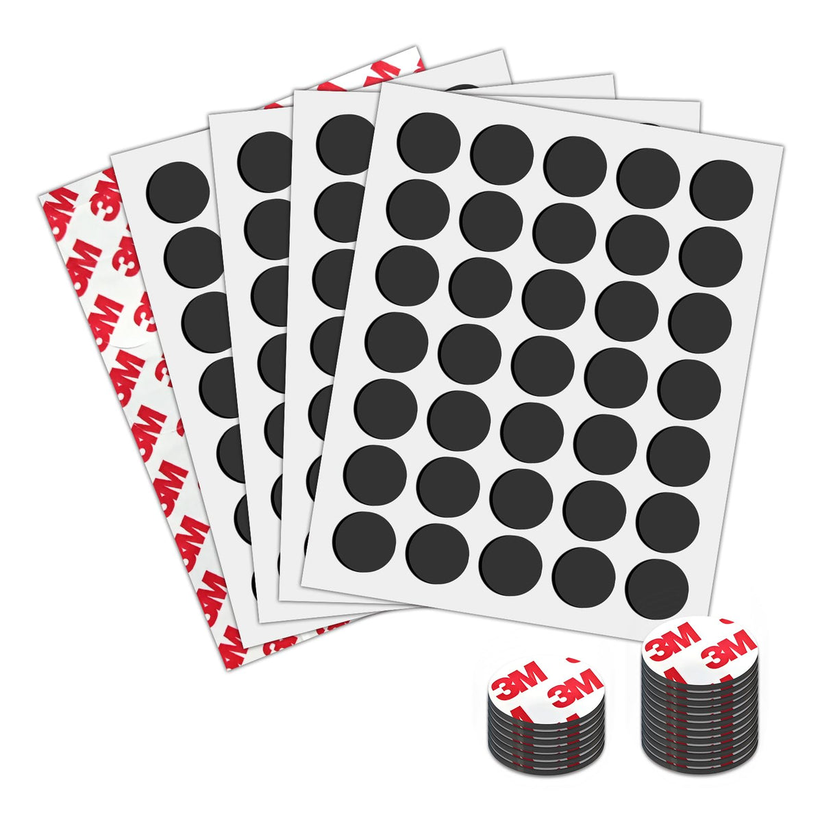 Small Magnets with Adhesive Backing for Crafts,Self Sticky Magnetic Sticker,Round Adhesive Dot Magnets for Classroom (36Pcs Circle 3/4 X 0.08 Rubber Magnets)