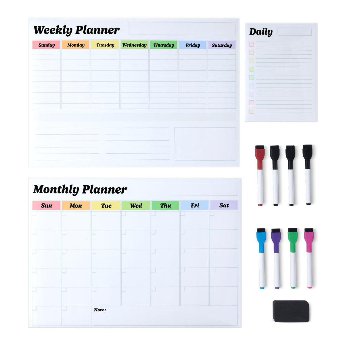 Amazon Basics Magnetic Dry Erase Board for Fridge, Whiteboard Sheet, 20" x 13", with 2 Markers and Eraser