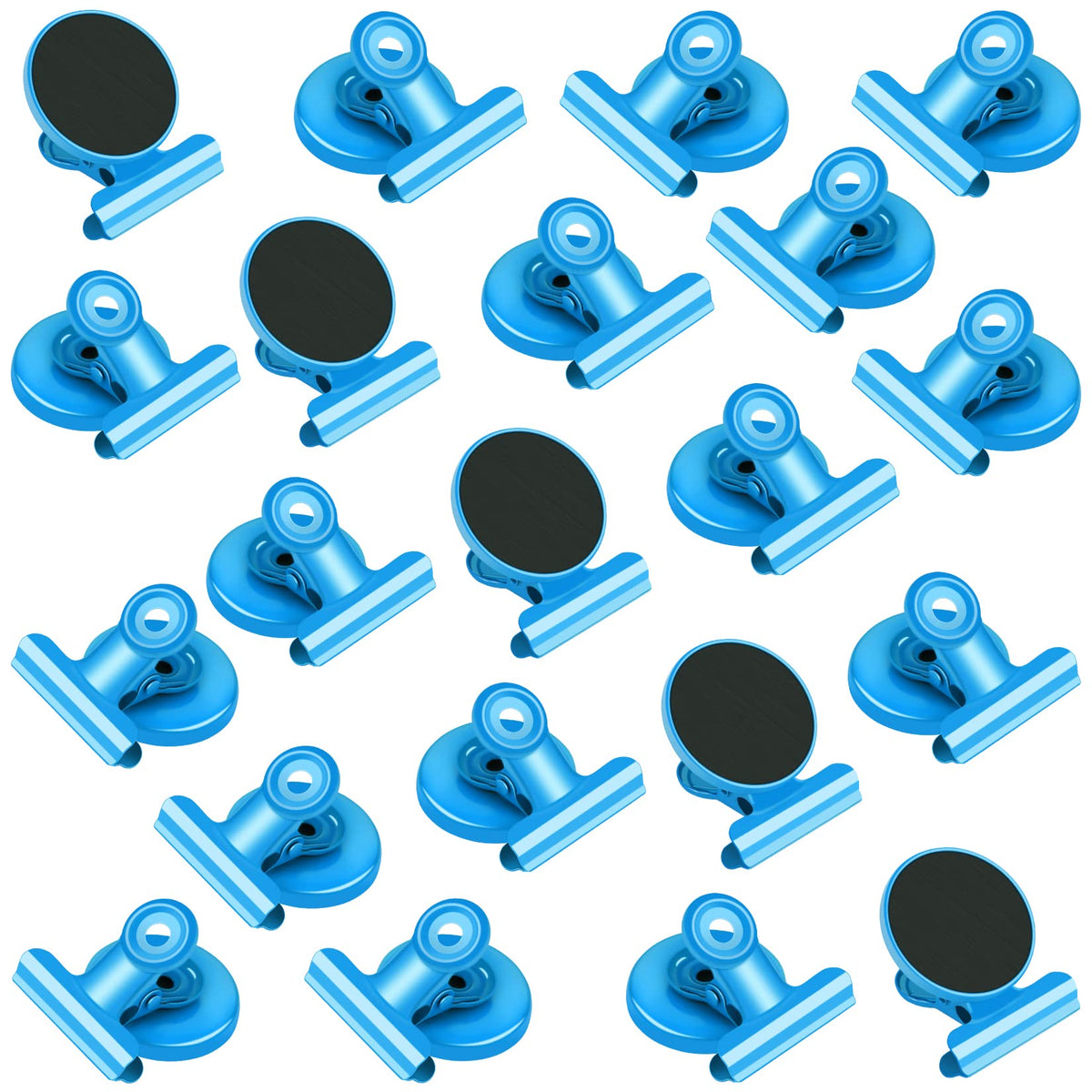 VNDUEEY 20 Pack Fridge Magnets Refrigerator Magnets, Strong Magnetic Clips Heavy Duty, Magnet Clips for Whiteboard, Magnets for Fridge Locker Office Accessories (Silver)