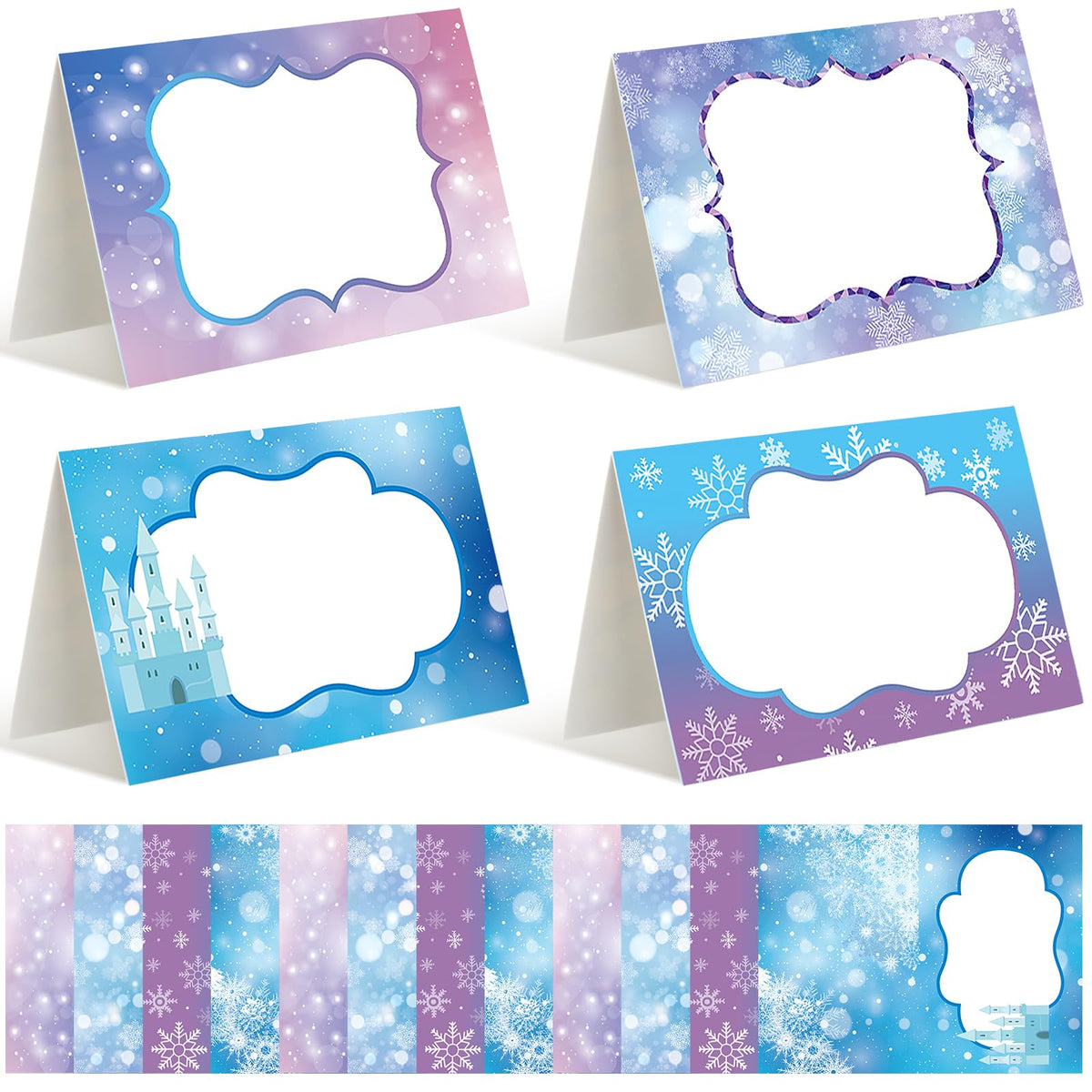 Jetec 48 Pcs Capri Lemon Place Cards Yellow and Blue Tile Table Name Cards