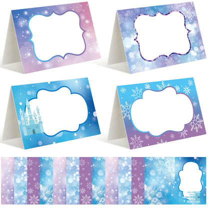 Jetec 48 Pcs Capri Lemon Place Cards Yellow and Blue Tile Table Name Cards
