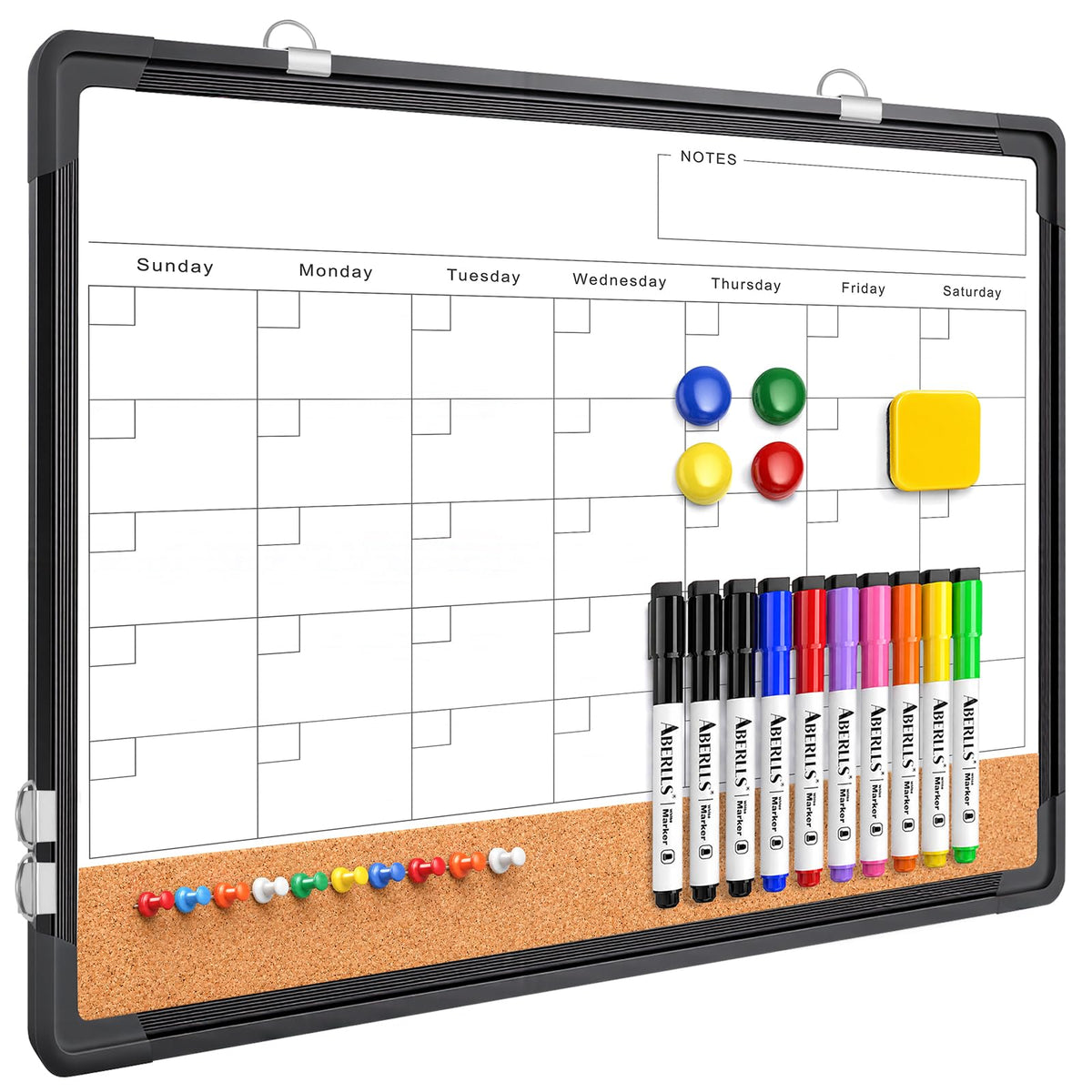 Weekly Calendar Whiteboard for Wall, Dry Erase Board, Magnetic White Board