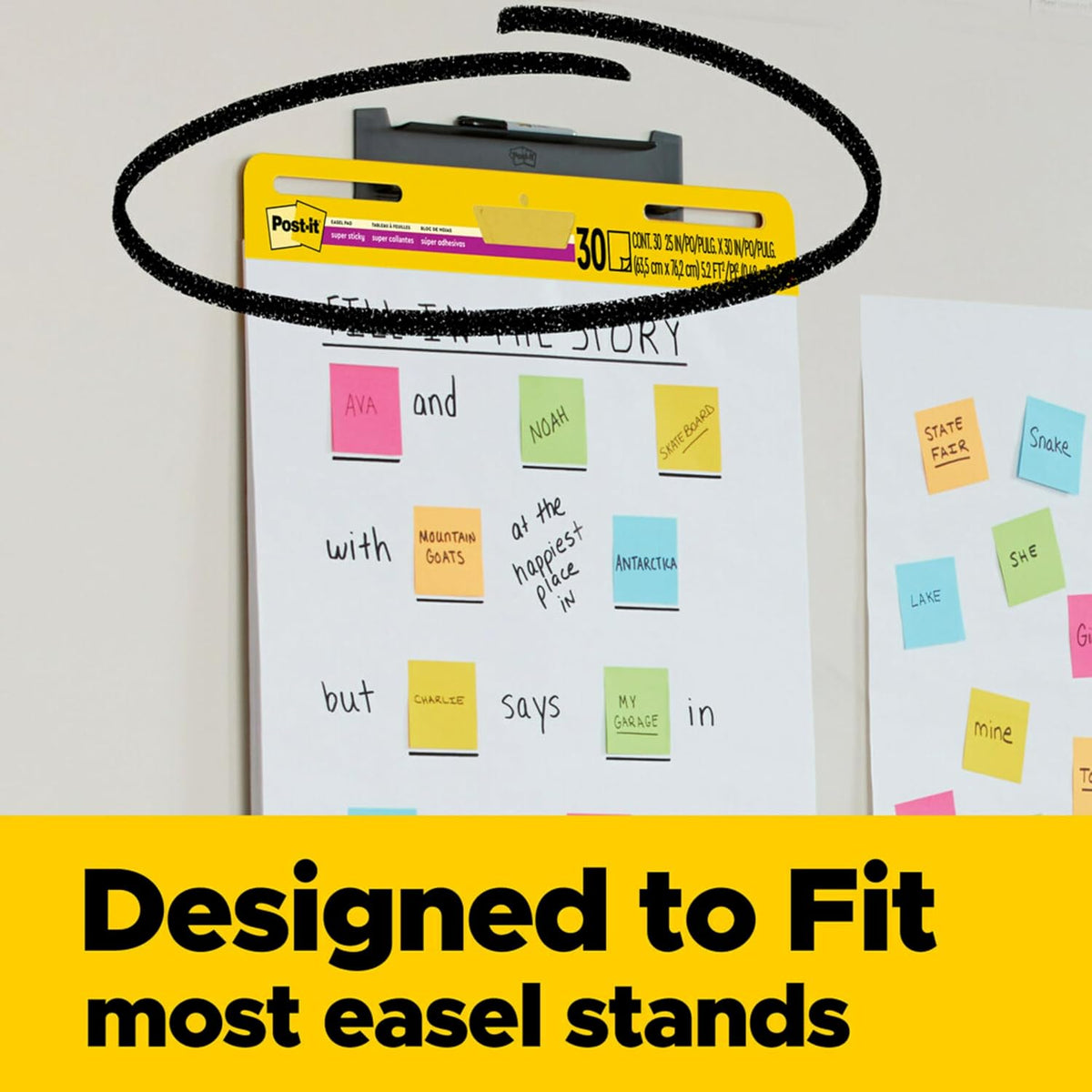 Post-it Super Sticky Mini Easel Pad, 15 x 18 in, White, 6 Pads