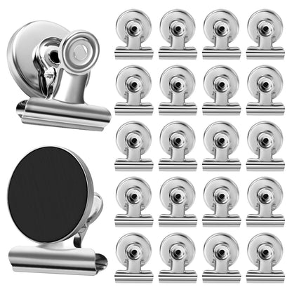 VNDUEEY 20 Pack Fridge Magnets Refrigerator Magnets, Strong Magnetic Clips Heavy Duty, Magnet Clips for Whiteboard, Magnets for Fridge Locker Office Accessories (Silver)
