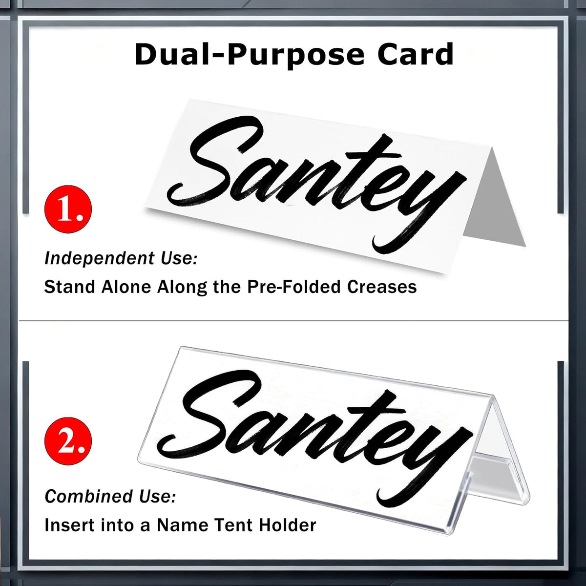 55 Pcs Table Dry Erase Name Tents Cards 7.9''x5.5'' Desk Tent for Class