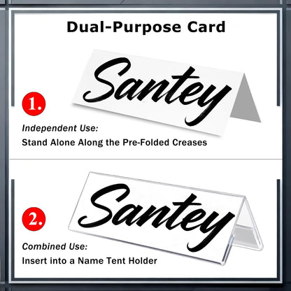 55 Pcs Table Dry Erase Name Tents Cards 7.9''x5.5'' Desk Tent for Class