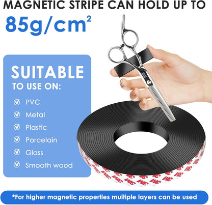 DTLHCNCT Strong Adhesive Magnetic Tape Strip Roll, 1" x 10ft