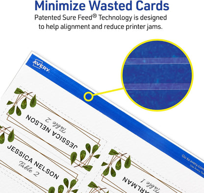 Avery Place Cards, 1-7/16" x 3-3/4", Textured Cardstock, 150 Cards
