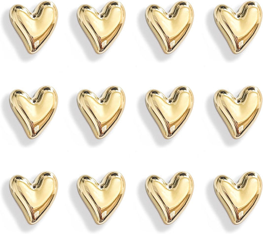 12PCS Refrigerator Magnets Gold Magnets for Fridge 0.83in Small
