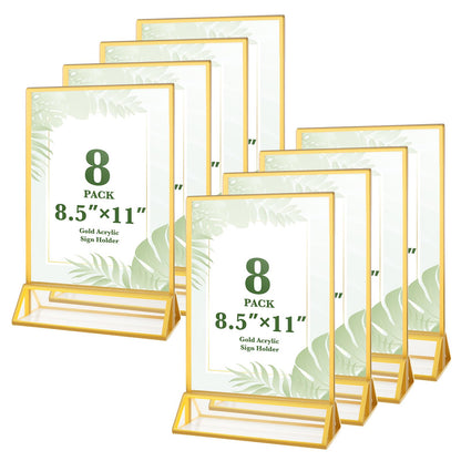 12 Pack Gold Acrylic Sign Holders 4x6 Menu Flyer Holder