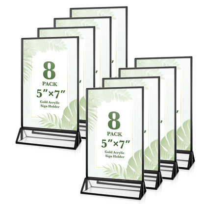12 Pack Gold Acrylic Sign Holders 4x6 Menu Flyer Holder