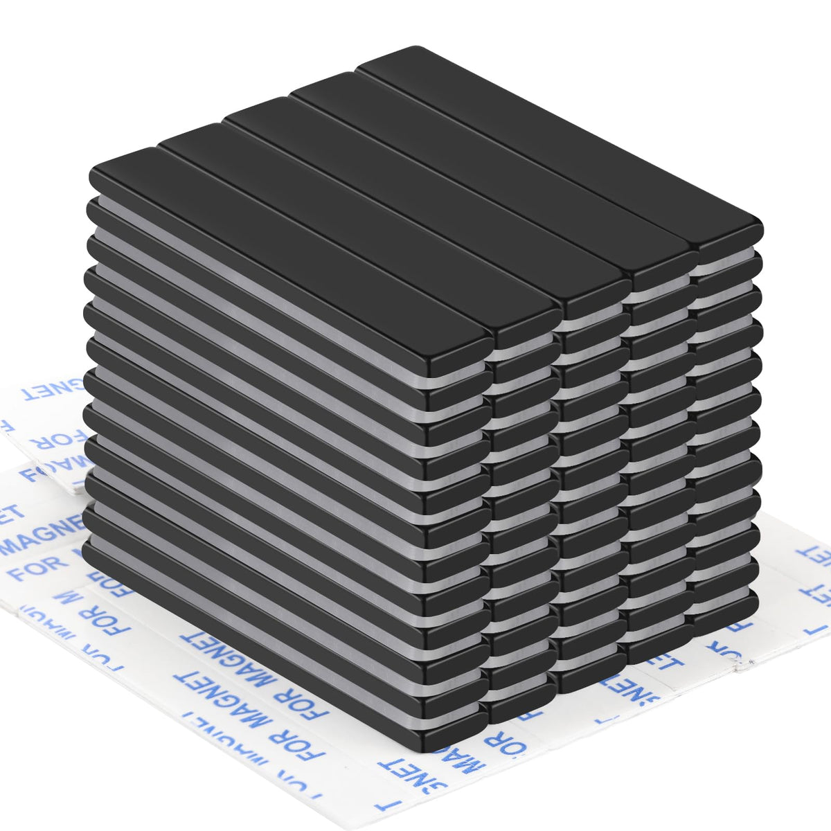 DIYMAG Strong Magnets, 12 Pack Neodymium Magnetic Strips Adhensive Backing