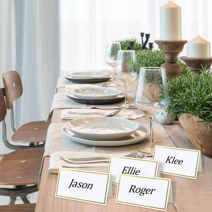 Place Cards for Table Setting, 100-Pack Table Tent Cards for Dinner Party
