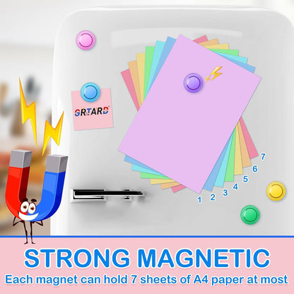 Grtard 45 Pcs Colorful Magnets for Whiteboard, Round Fridge Magnets