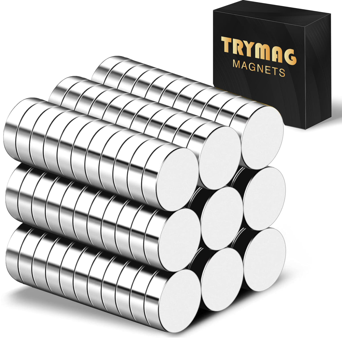 TRYMAG 40Pcs Small Rare Earth Refrigerator Magnets, 8x3mm
