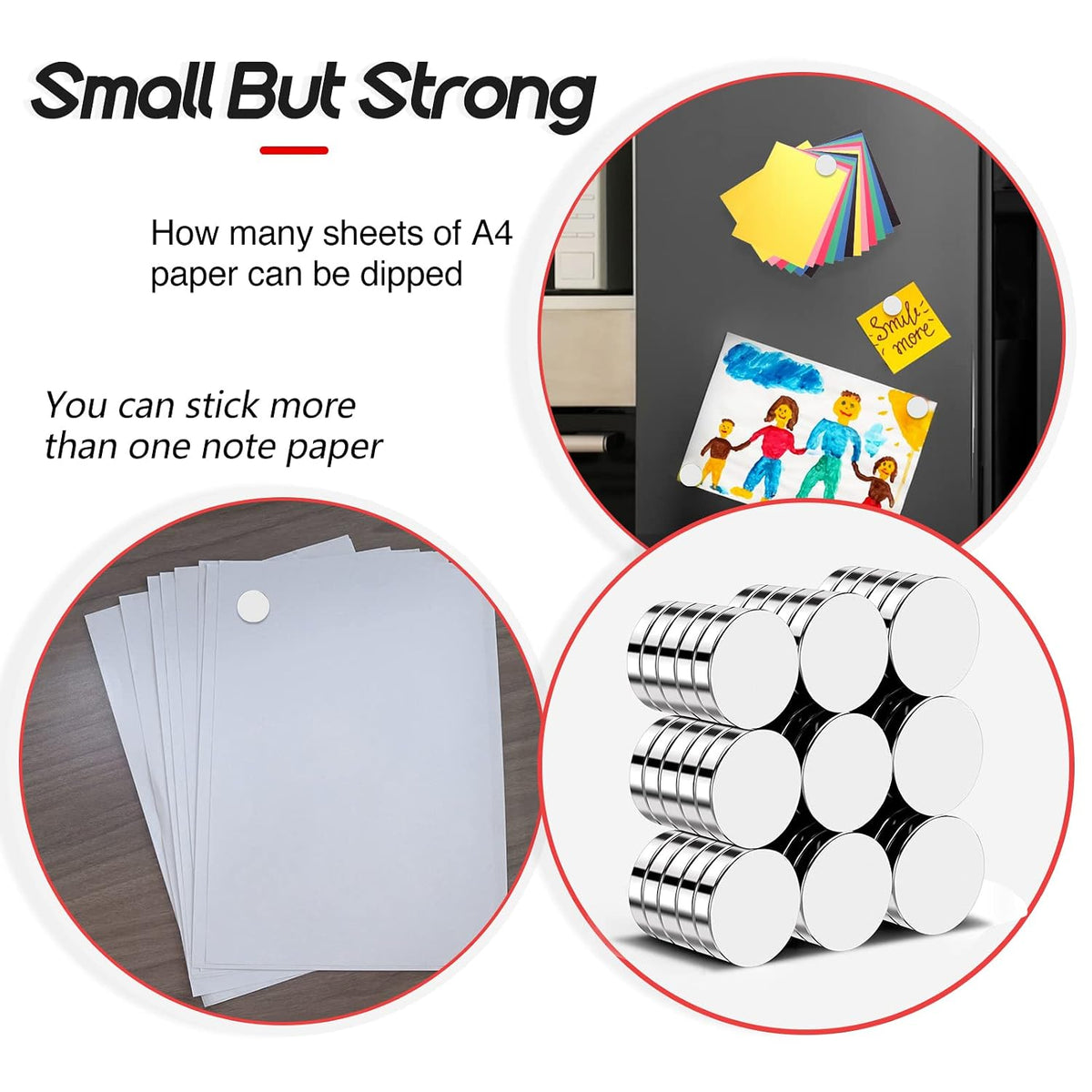 50 Pcs Neodymium Magnets, 10x3mm Tiny Round Disc Refrigerator Magnets