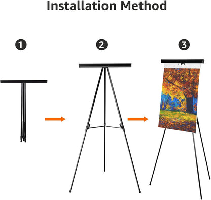 Amazon Basics High Boardroom Height Adjustable Flipchart Whiteboard and Display Easel Stand for Paper Pads and Signage, Portable, Collapsible Telescope Tripod, 37 x 18 x 28 in, Black
