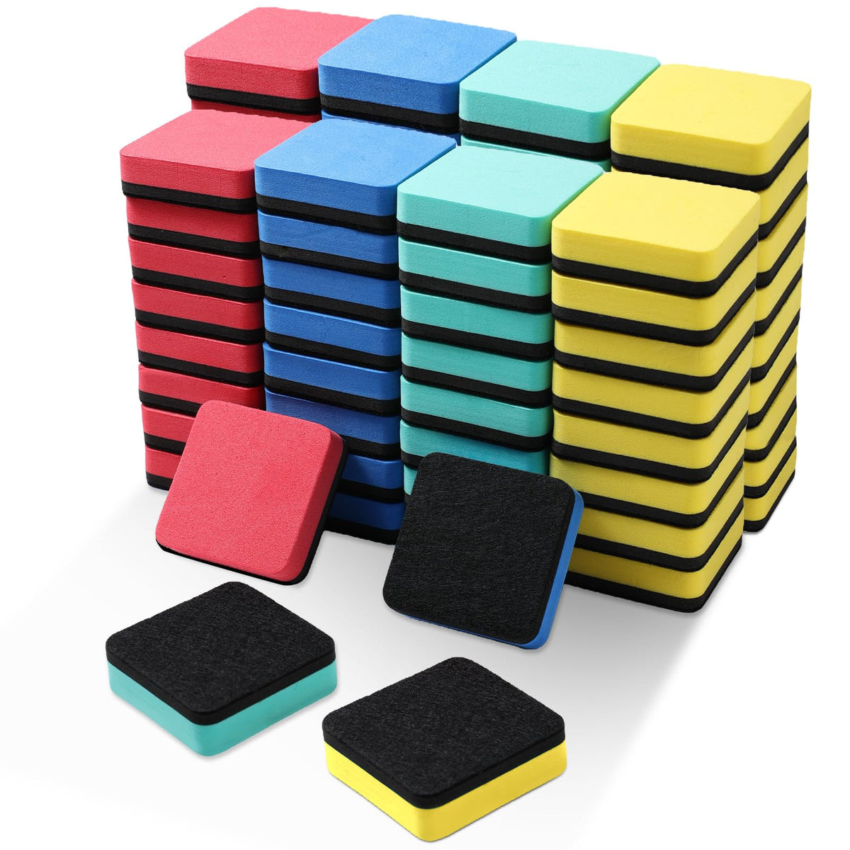 XKDOUS 12 Pack Magnetic Whiteboard Dry Erase Erasers for Classroom, Office