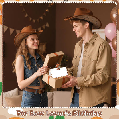 Brown Cowboy Place Card for Table Setting Western Themed Name Card Placecards Cowboy Hat Boots Table Tent Name Card for Boys Men Birthday Party Decoration, Wedding, Dinner Party Favor Supplies Decor