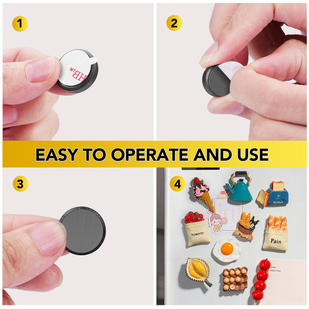 DIYMAG Strong Adhesive Magnets, 90pcs 0.7x0.12in Fridge Magnet