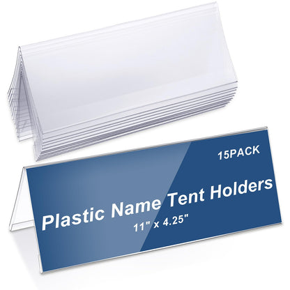 15 Pieces Acrylic Name Plate for Desk, 11" X 4.25" Name Tent for Meeting