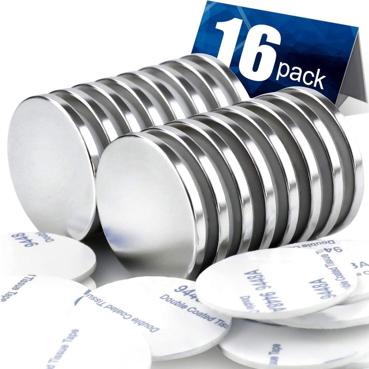 DIYMAG Strong Magnets,6 Pack with Double Sided Adhesive Backing Powerful