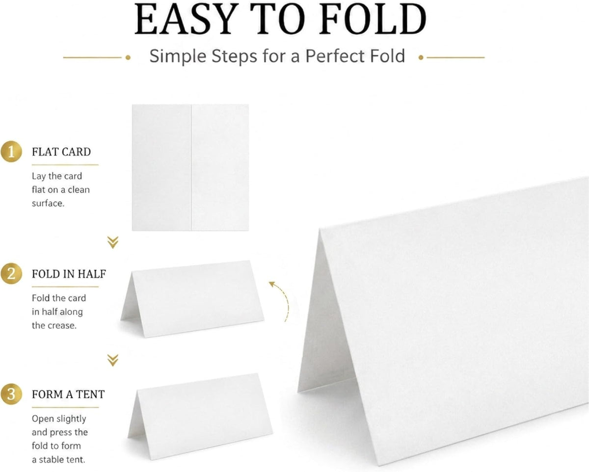 40Pcs Blank Tent Place Cards, 3.5*11Inch Table Setting Name Seating Labels