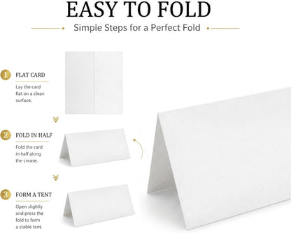 40Pcs Blank Tent Place Cards, 3.5*11Inch Table Setting Name Seating Labels