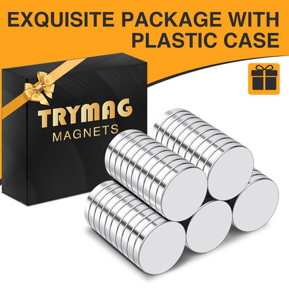 TRYMAG 80Pcs Small Round Magnets, 8x2mm Refrigerator Magnet