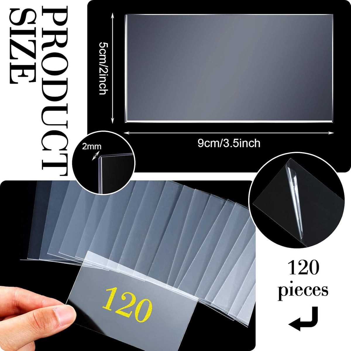 Chunful 120 Pcs Clear Acrylic Place Cards Blank Name,Rectangular Style