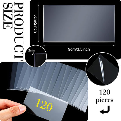 Chunful 120 Pcs Clear Acrylic Place Cards Blank Name,Rectangular Style