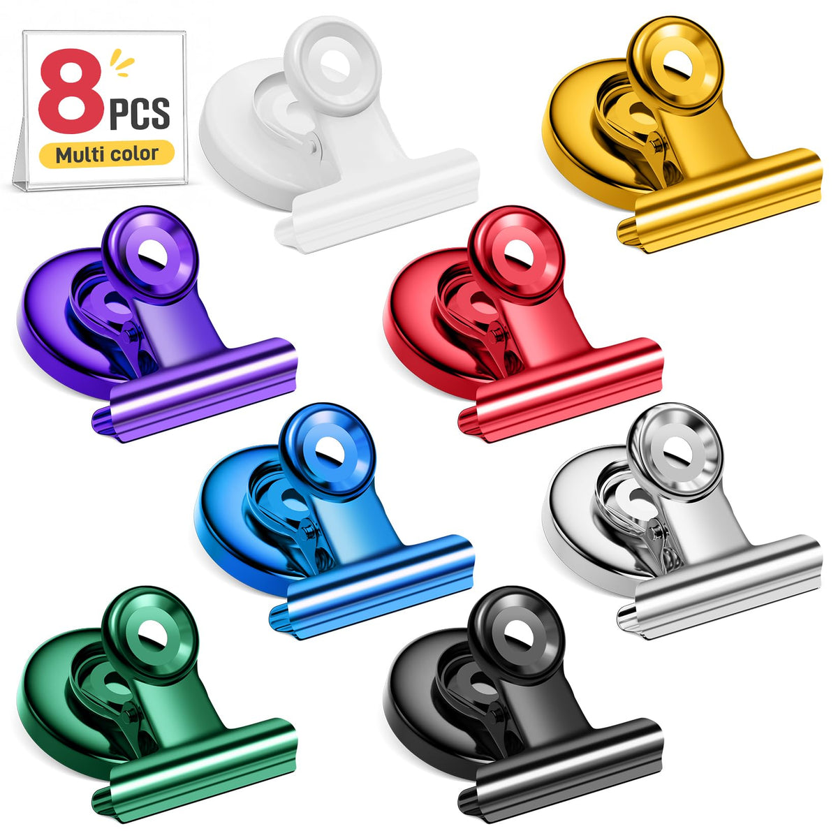 12 Pack Large Magnetic Clips Heavy Duty, Strong Magnet Clips for Notes