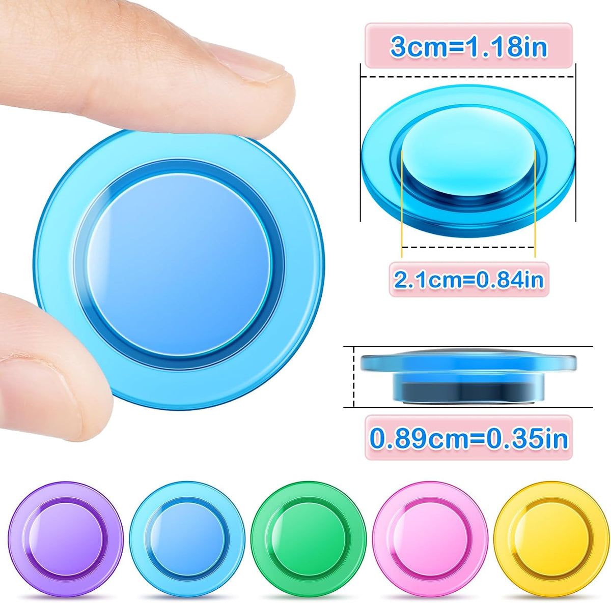 Grtard 45 Pcs Colorful Magnets for Whiteboard, Round Fridge Magnets