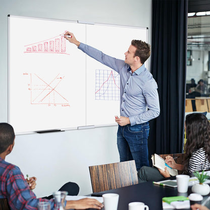 VIZ-PRO Magnetic Dry Erase Whiteboard, 48 x 36 Inches, Foldable