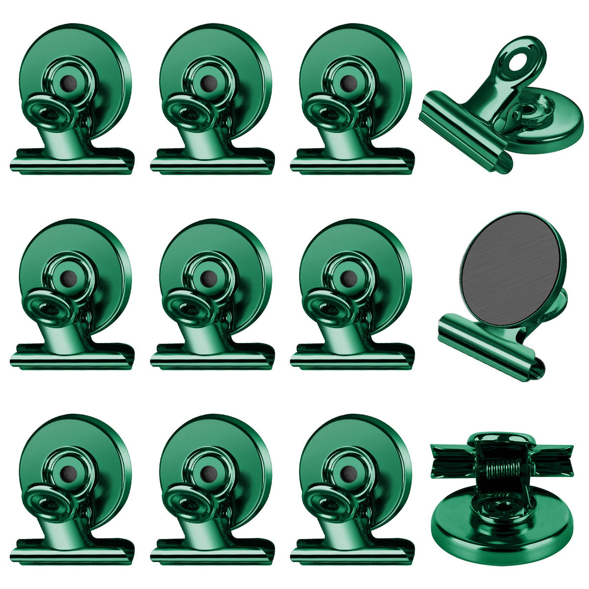 FINDMAG Fridge Magnets, Colorful Magnetic Clips for Fridge Notes, 12 Pack