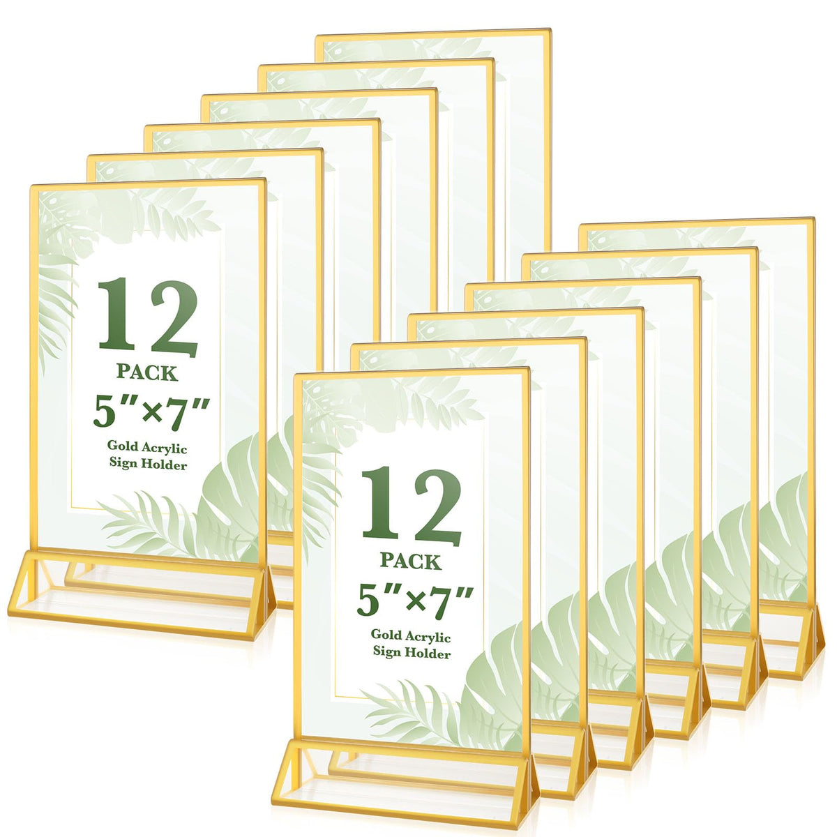 12 Pack Gold Acrylic Sign Holders 4x6 Menu Flyer Holder