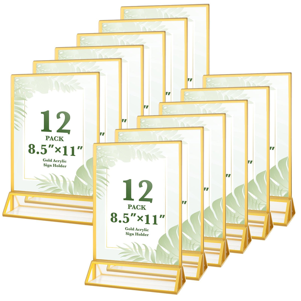 12 Pack Gold Acrylic Sign Holders 4x6 Menu Flyer Holder