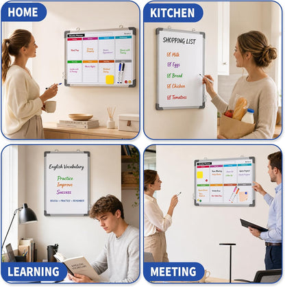 Weekly Calendar Whiteboard for Wall, Dry Erase Board, Magnetic White Board