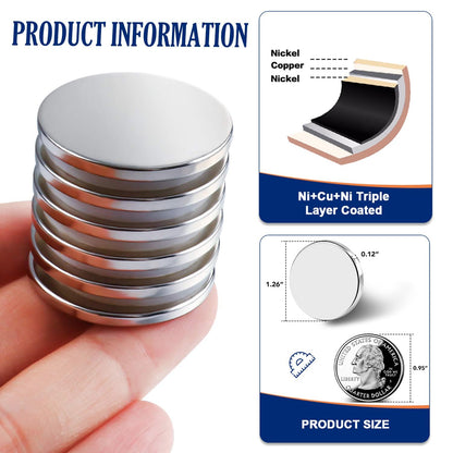 DIYMAG Strong Magnets,6 Pack with Double Sided Adhesive Backing Powerful