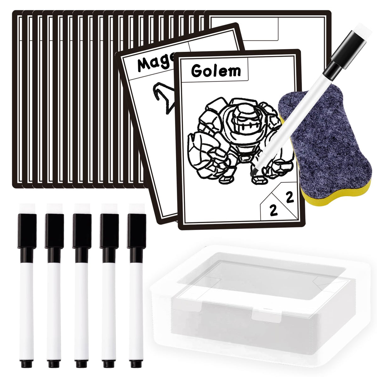 55 Pcs Table Dry Erase Name Tents Cards 7.9''x5.5'' Desk Tent for Class