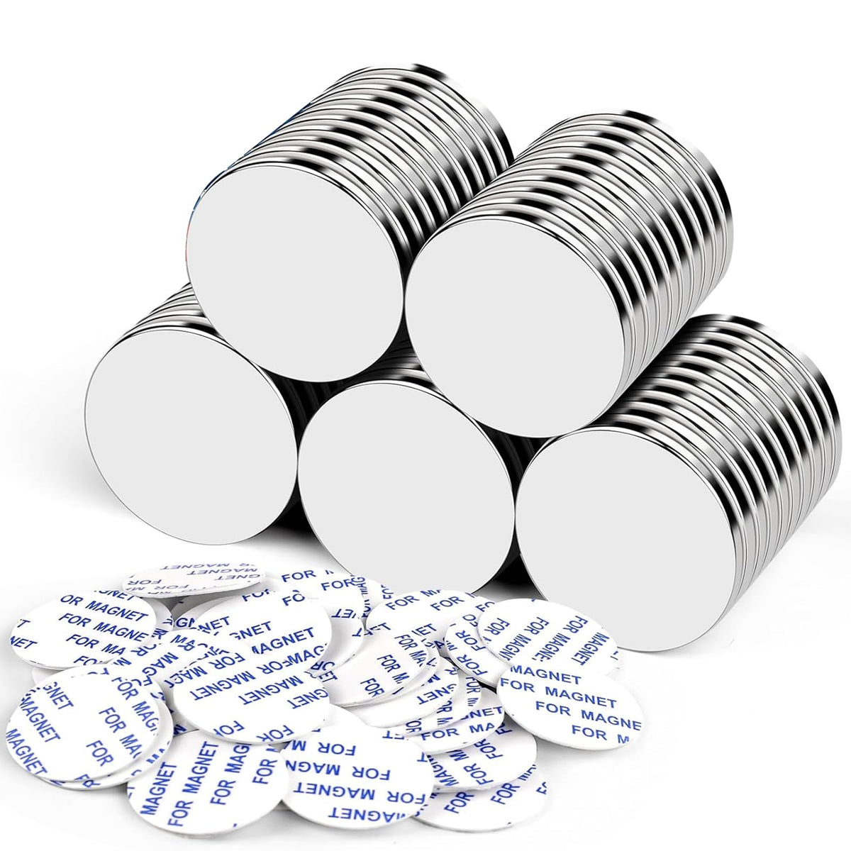 DIYMAG Strong Magnets,6 Pack with Double Sided Adhesive Backing Powerful